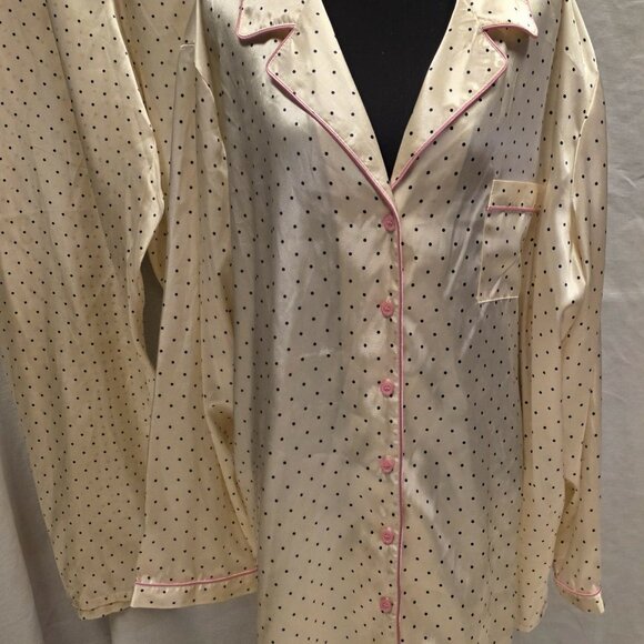 VICTORIA SECRET PINK PAJAMA SET POLKA DOT WOMENS POLYESTER SATIN FEEL SIZE 3X - Picture 2 of 15